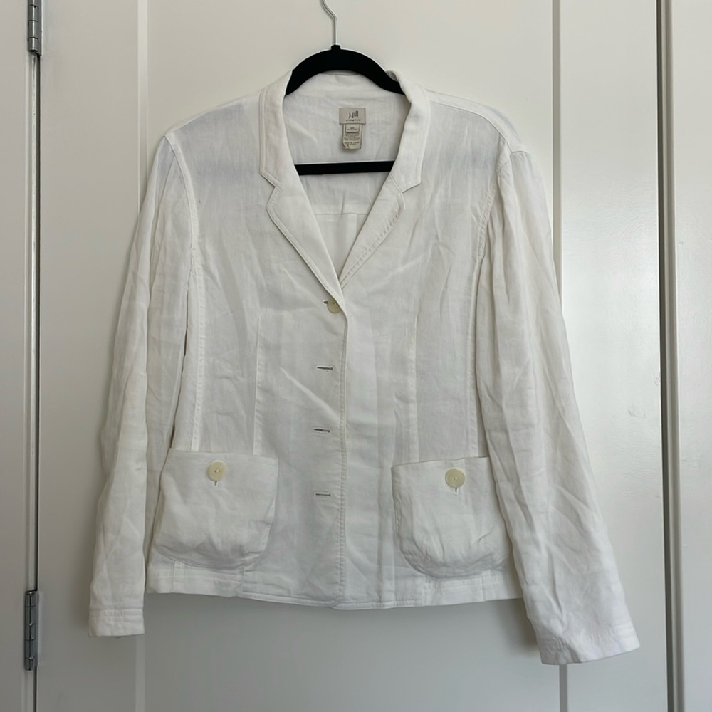 J. Jill: White Linen Blazer